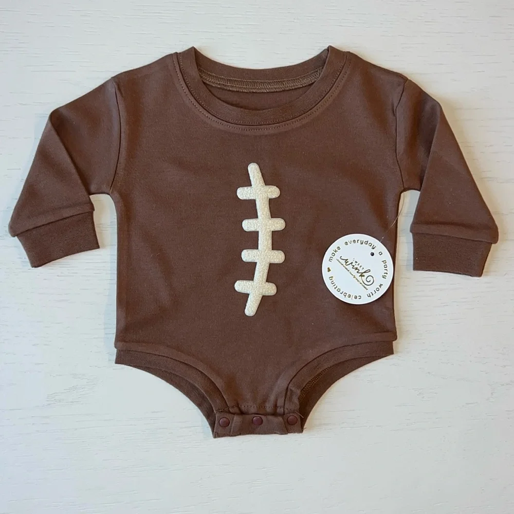 Sweet Wink Football Patch Long Sleeve Romper 0-3 months